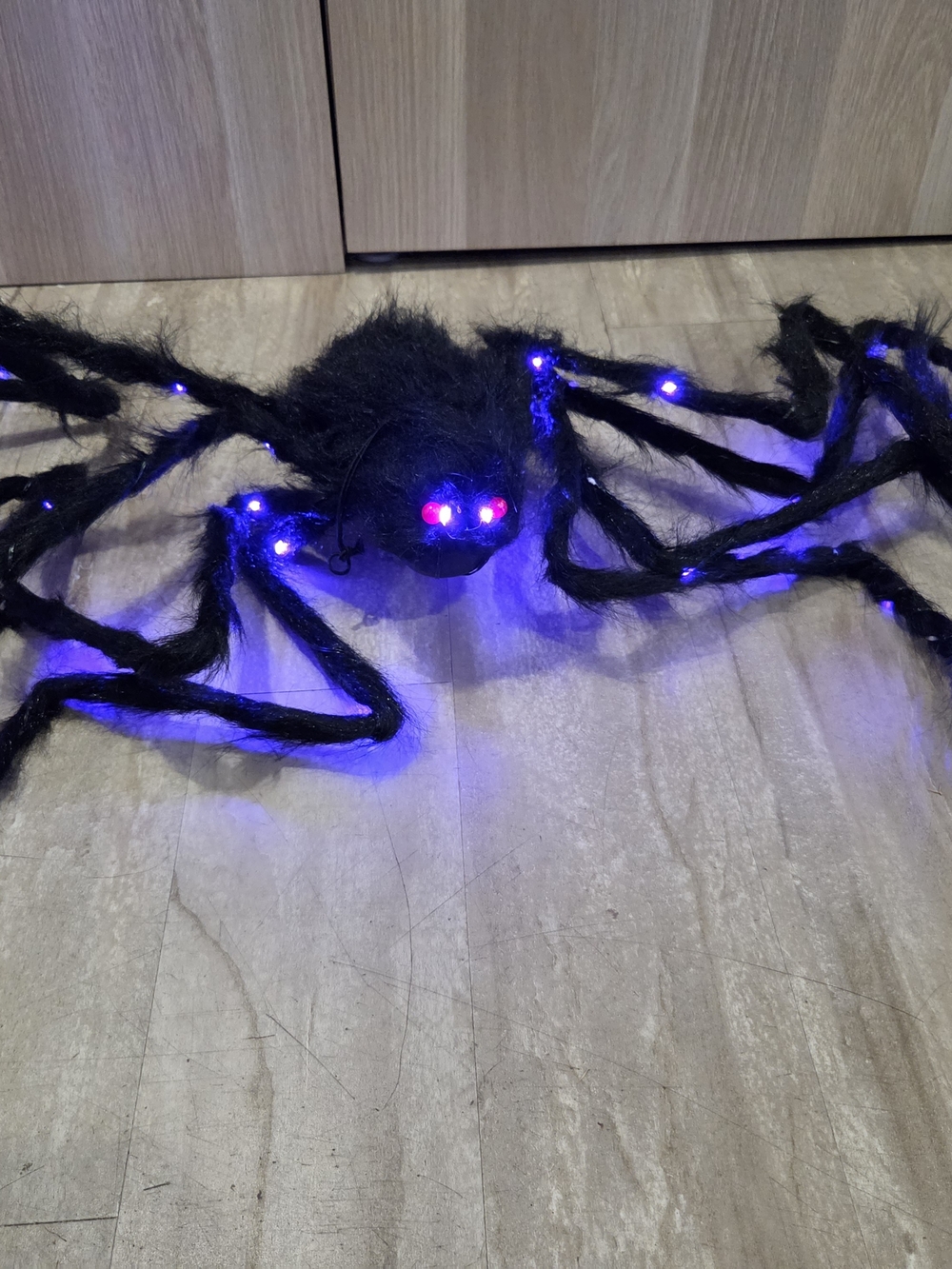 New Halloween Hairy Spider w/LED Lights